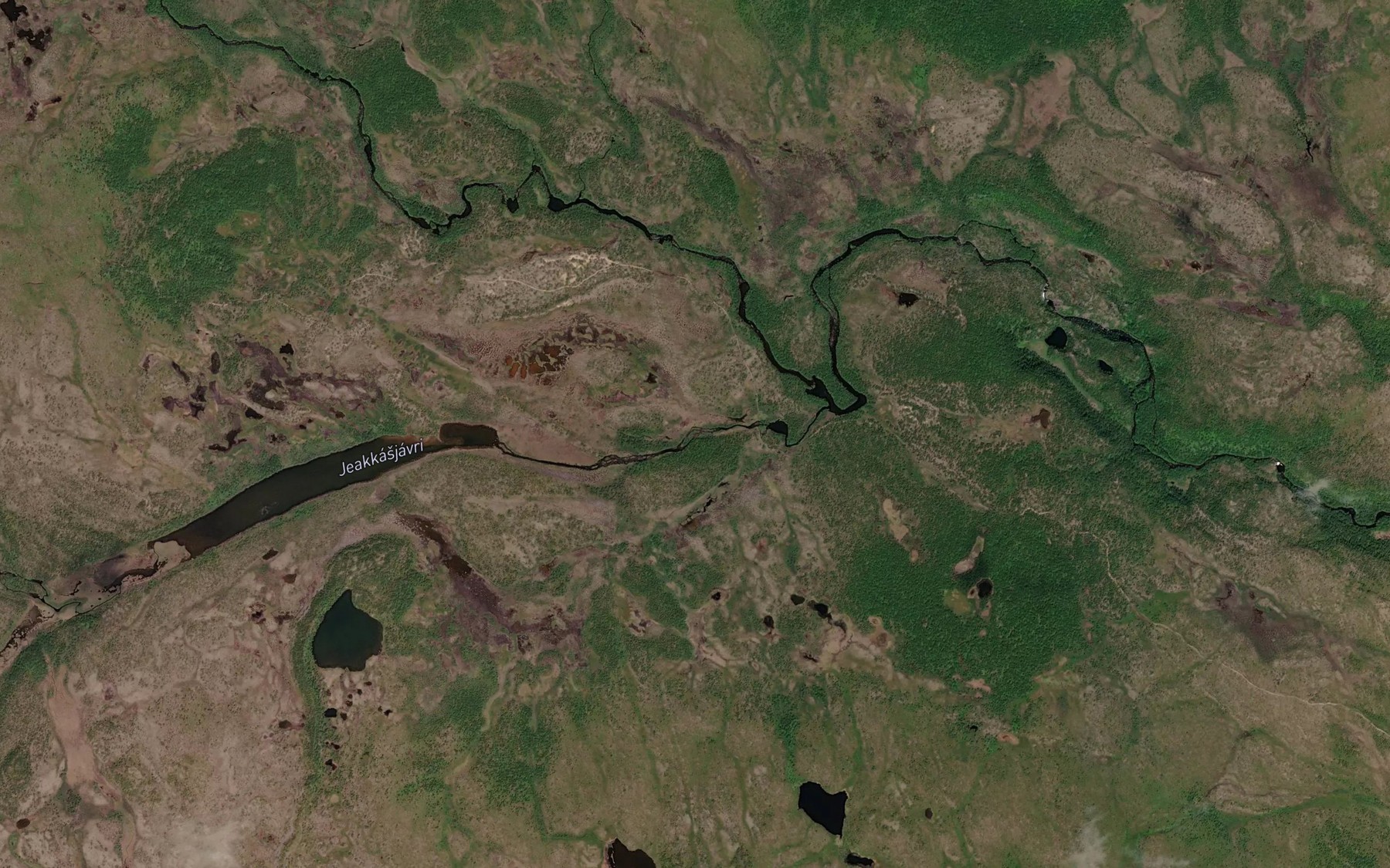 Satellite map of the Jeakkasjohka