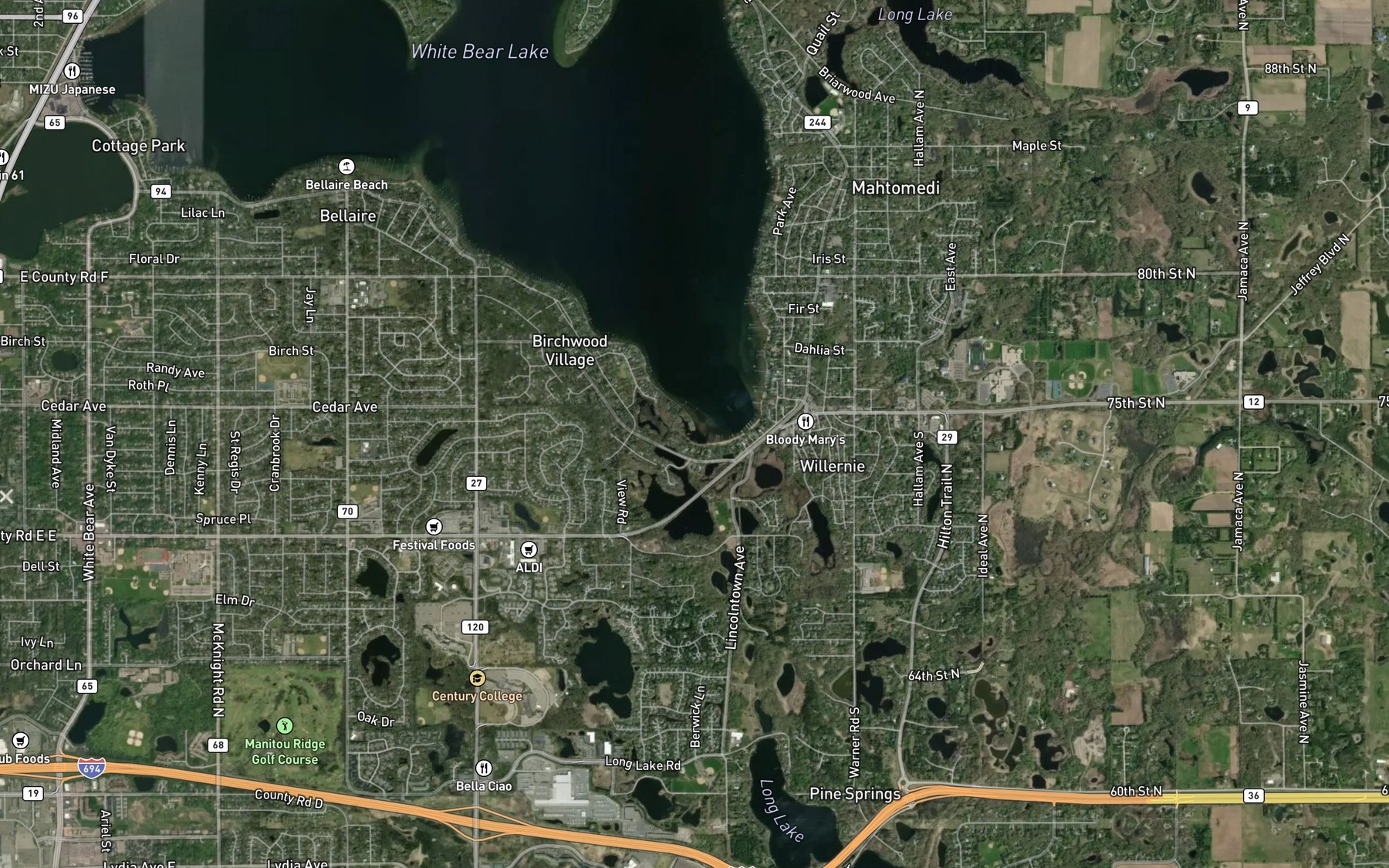 Satellite map of the Spot 5