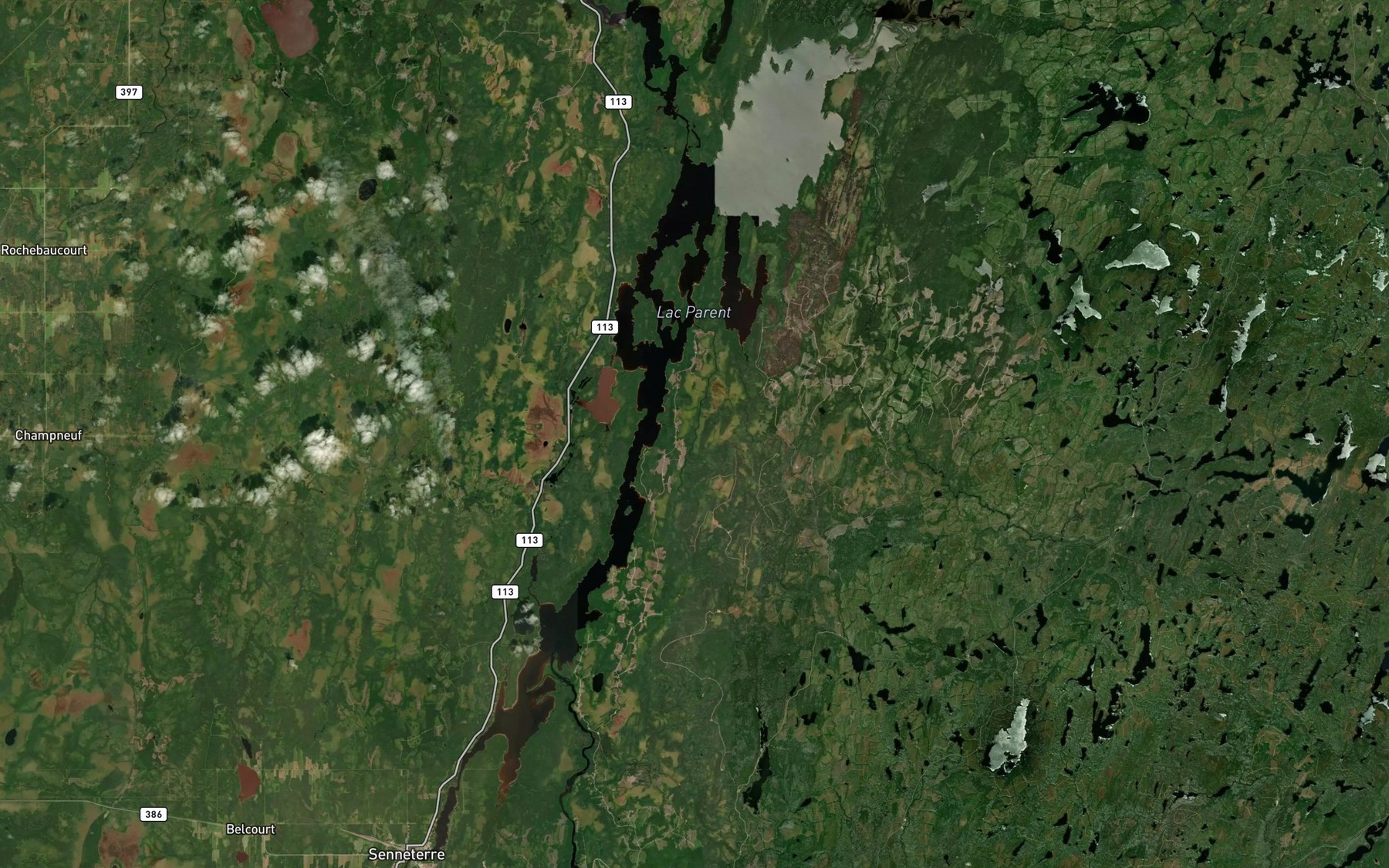 Satellite map of the Lac Parent