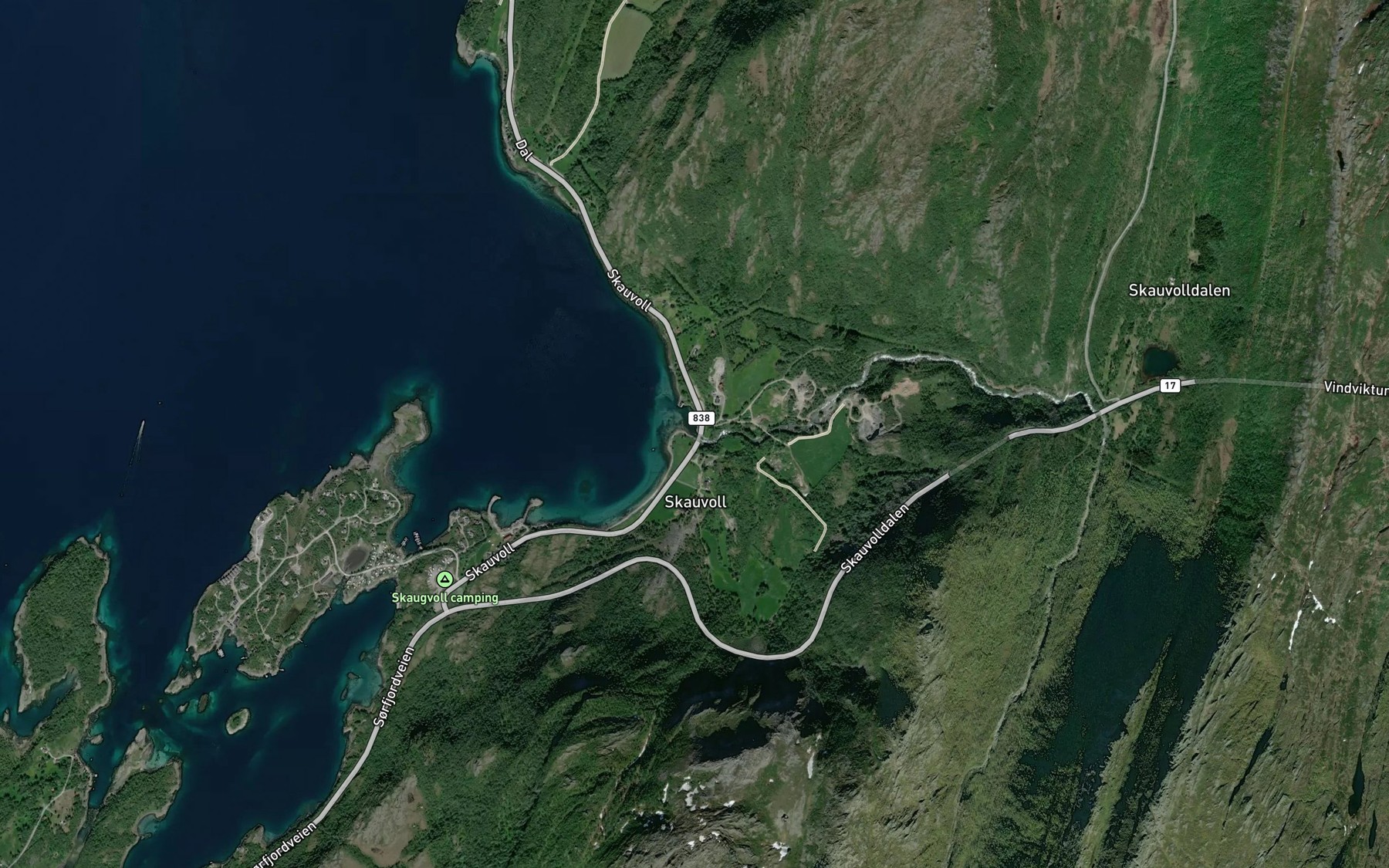 Satellite map of the Skauvollelva