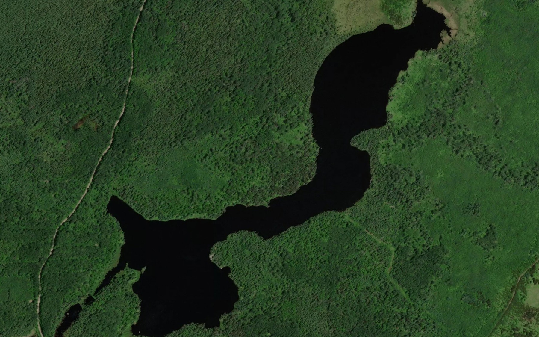 Satellite map of the South Ivanhoe Lake