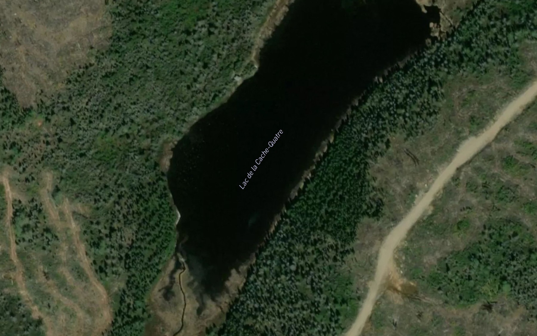 Satellite map of the Lac de la Cache-Quatre