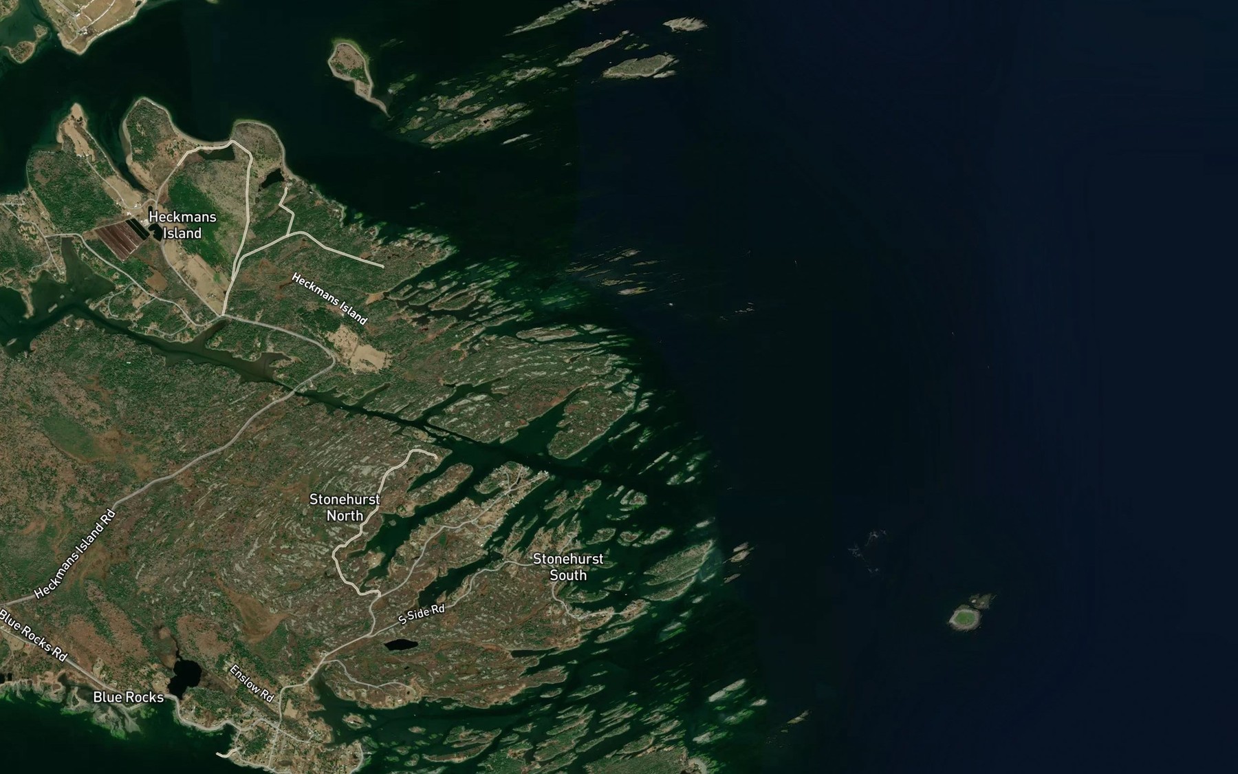 Satellite map of the Mountain Cove