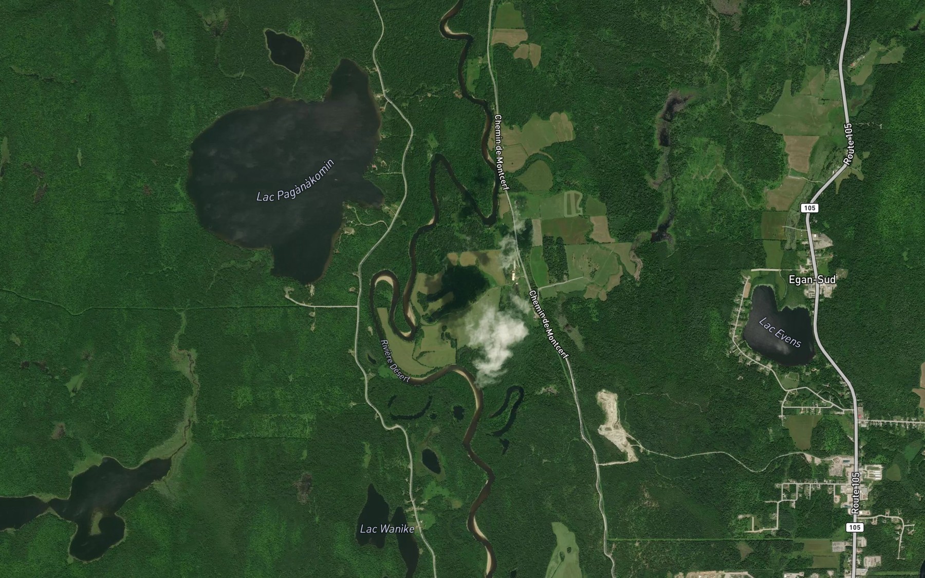 Satellite map of the Ruisseau Paganakomin
