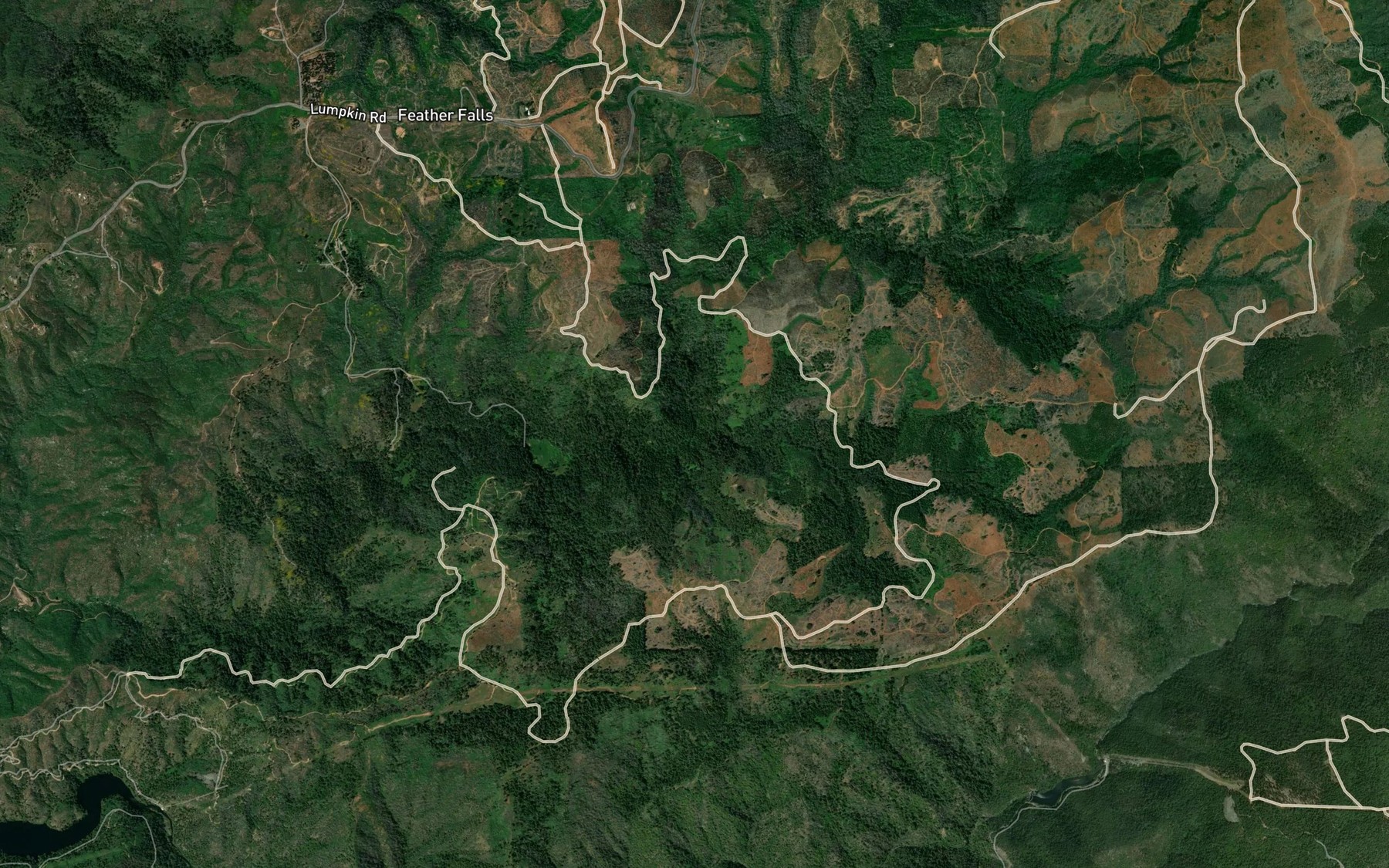 Satellite map of the Owl Creek