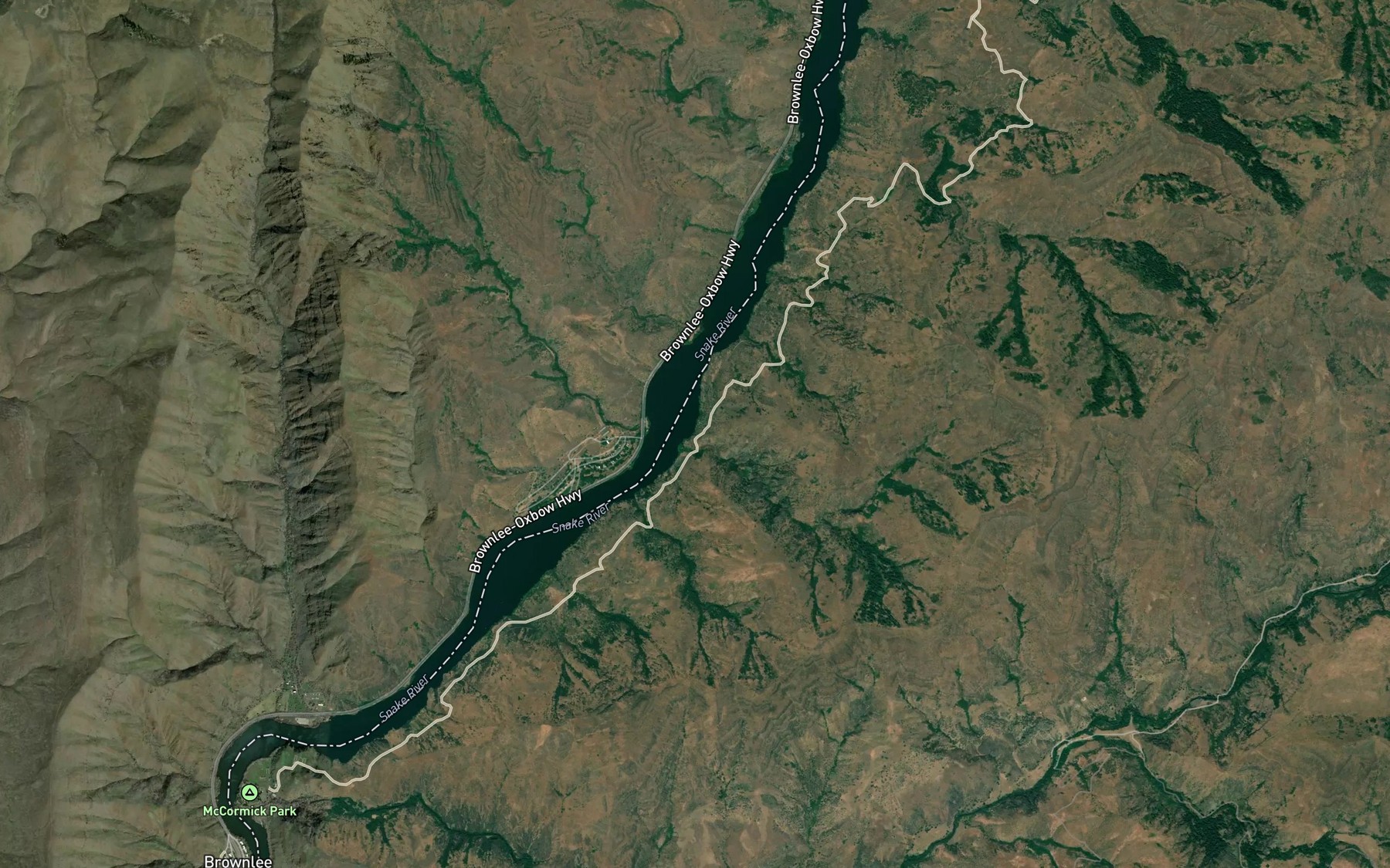 Satellite map of the Eagle Island Creek