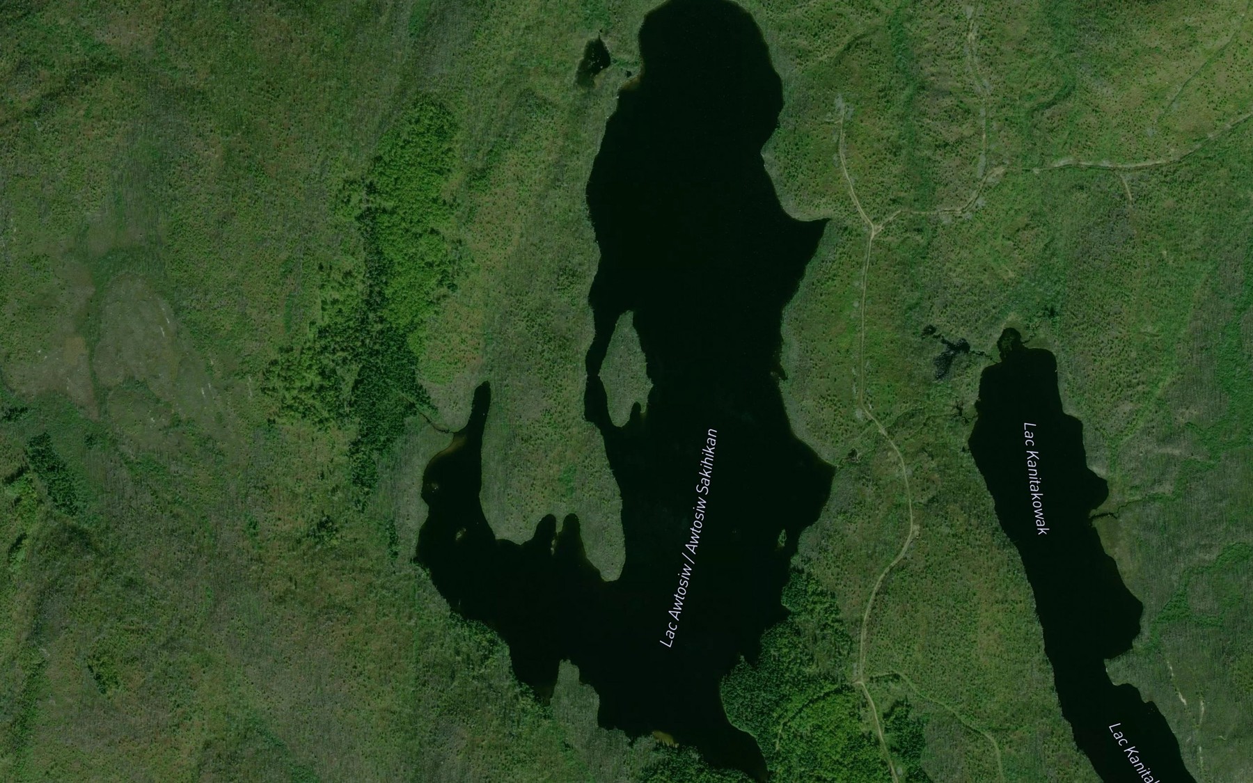Satellite map of the Lac Awtosiw