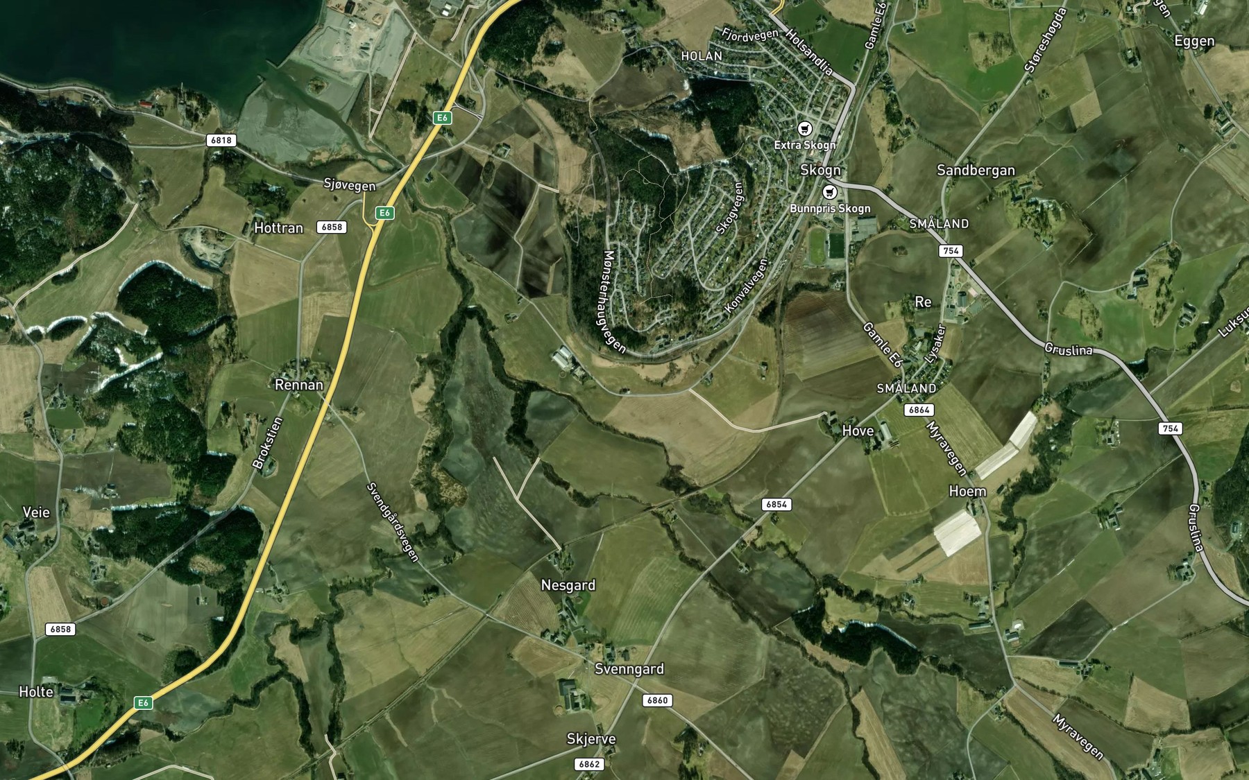 Satellite map of the Monsterhaugbekken