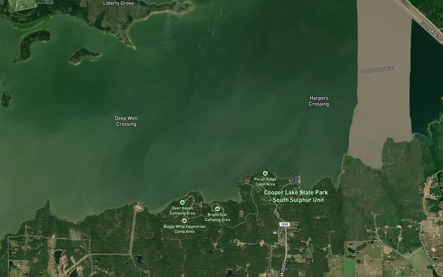 Satellite map of the Buggy Whip Creek
