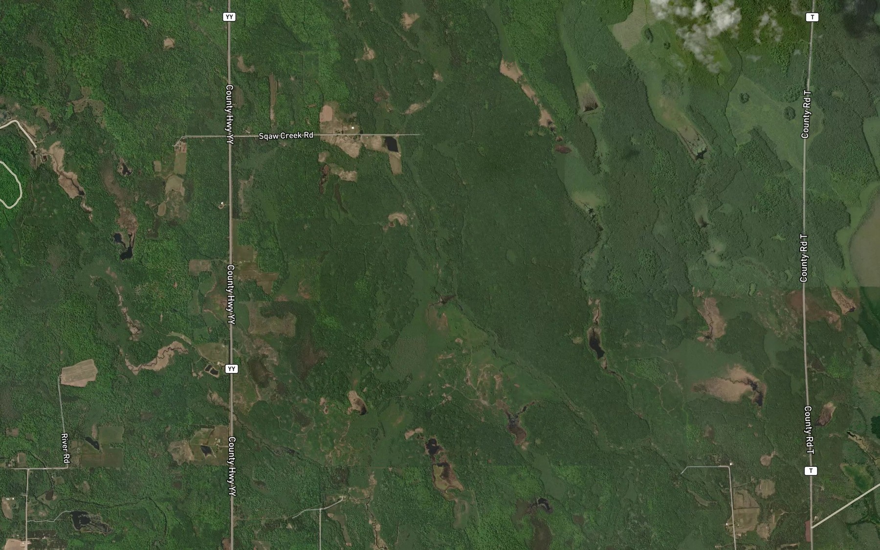 Satellite map of the Flanigan Creek