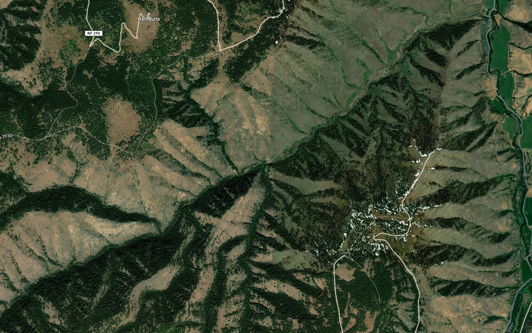 Satellite map of the Rich Creek