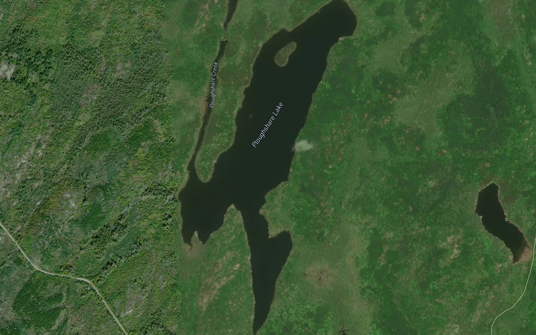Satellite map of the Ploughshare Lake
