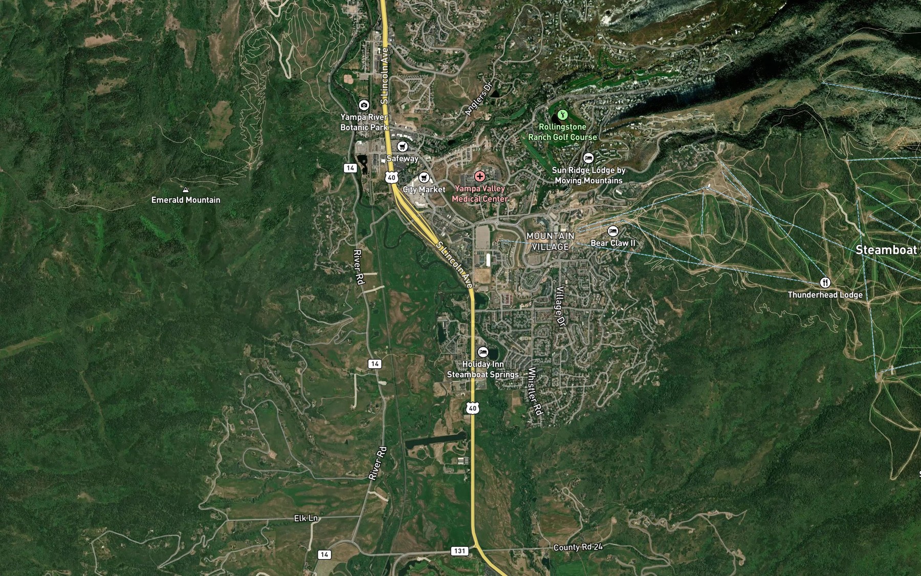 Satellite map of the Walton Creek
