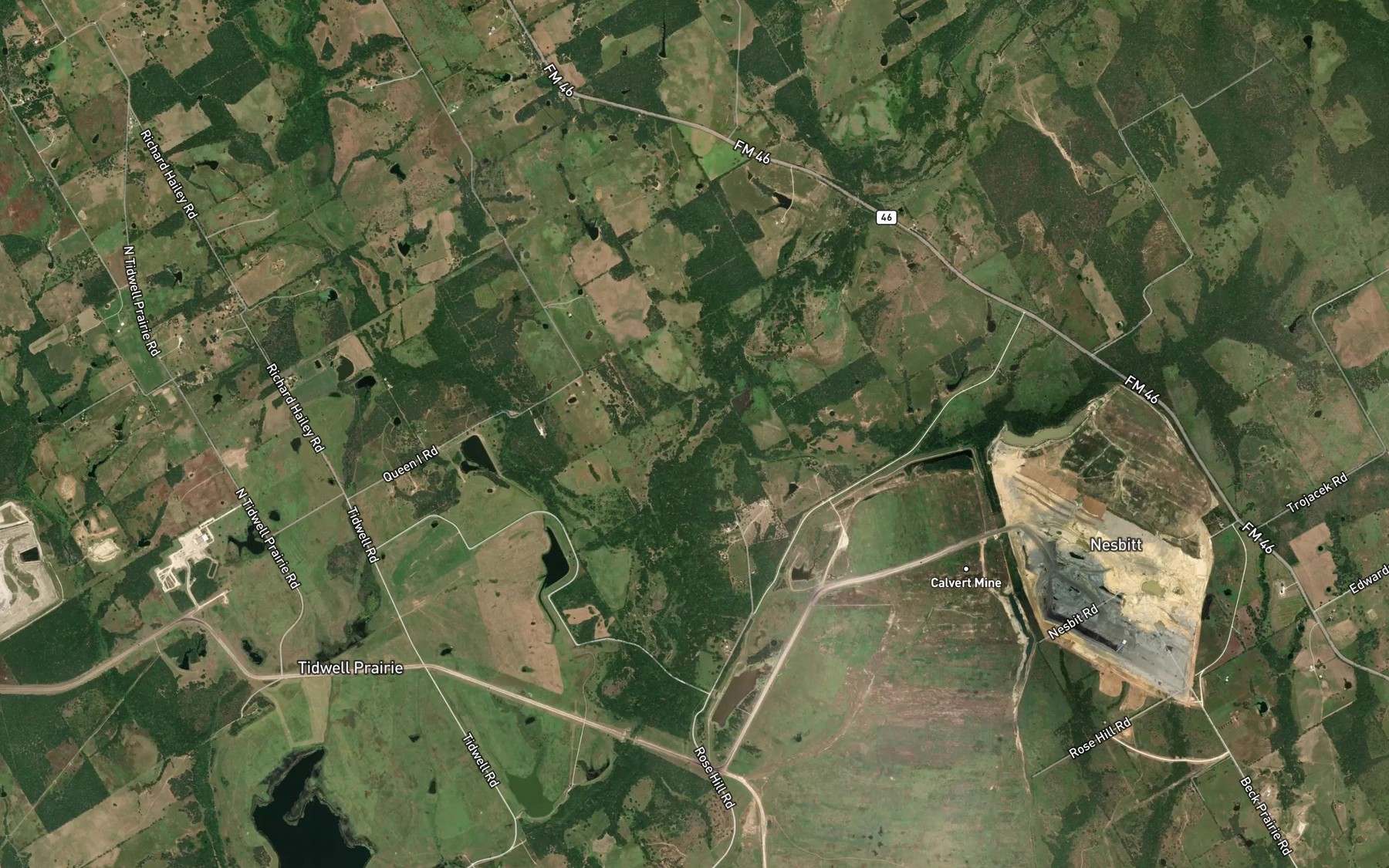 Satellite map of the Willson Creek