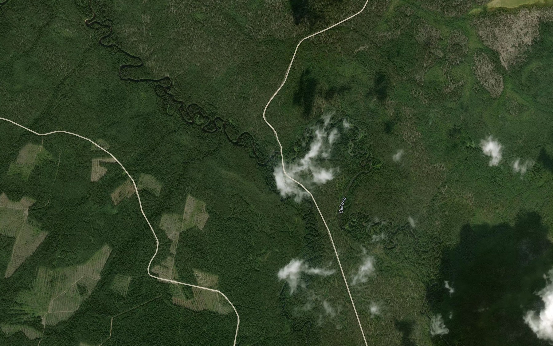 Satellite map of the Lez'