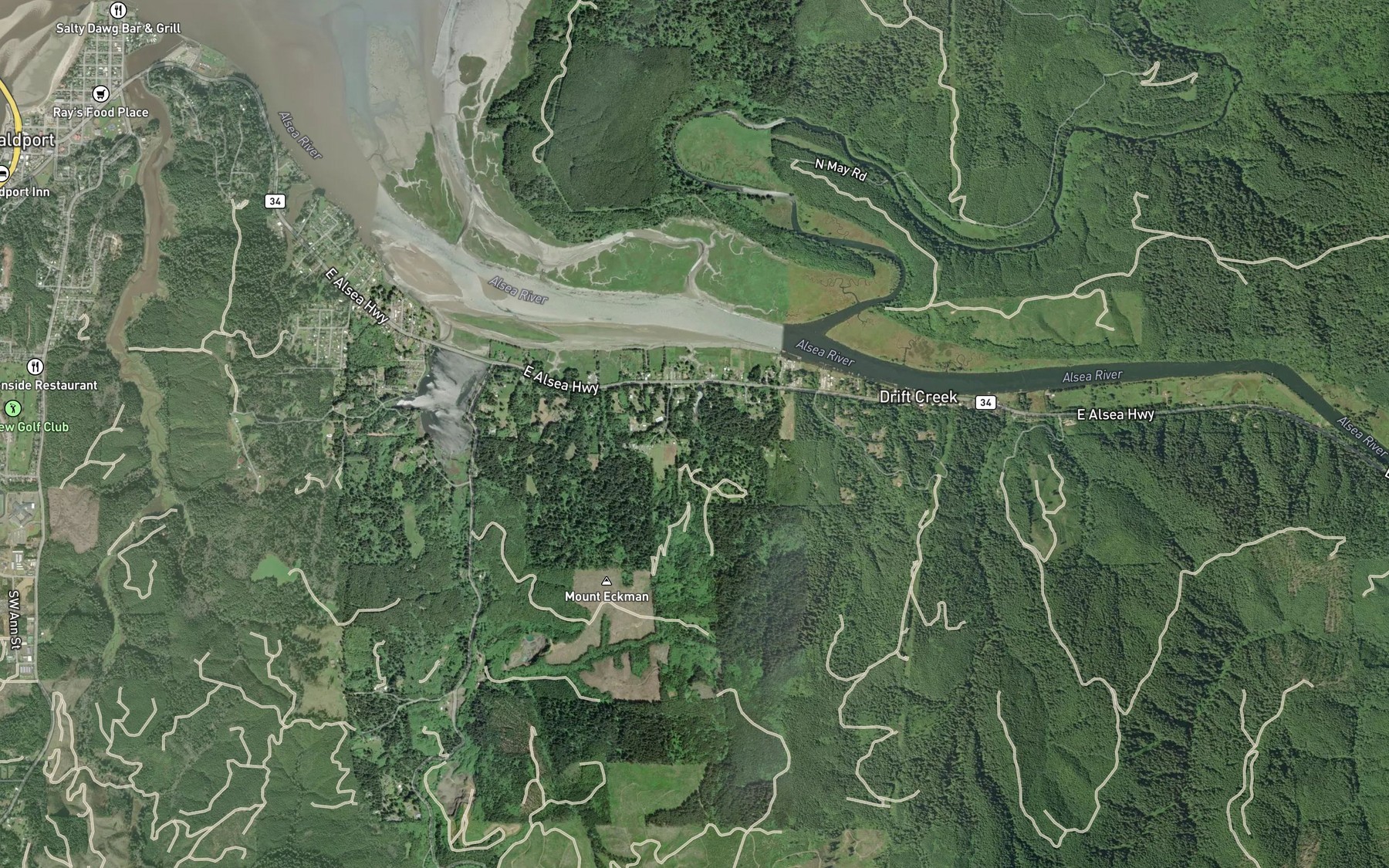 Satellite map of the Darling Creek