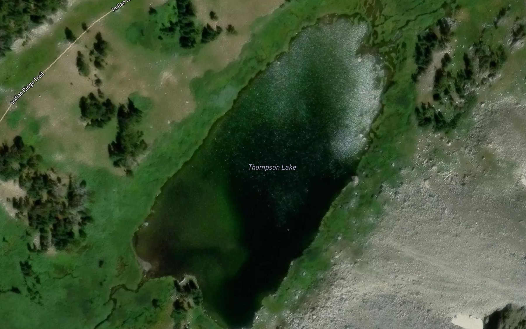 Satellite map of the Thompson Lake