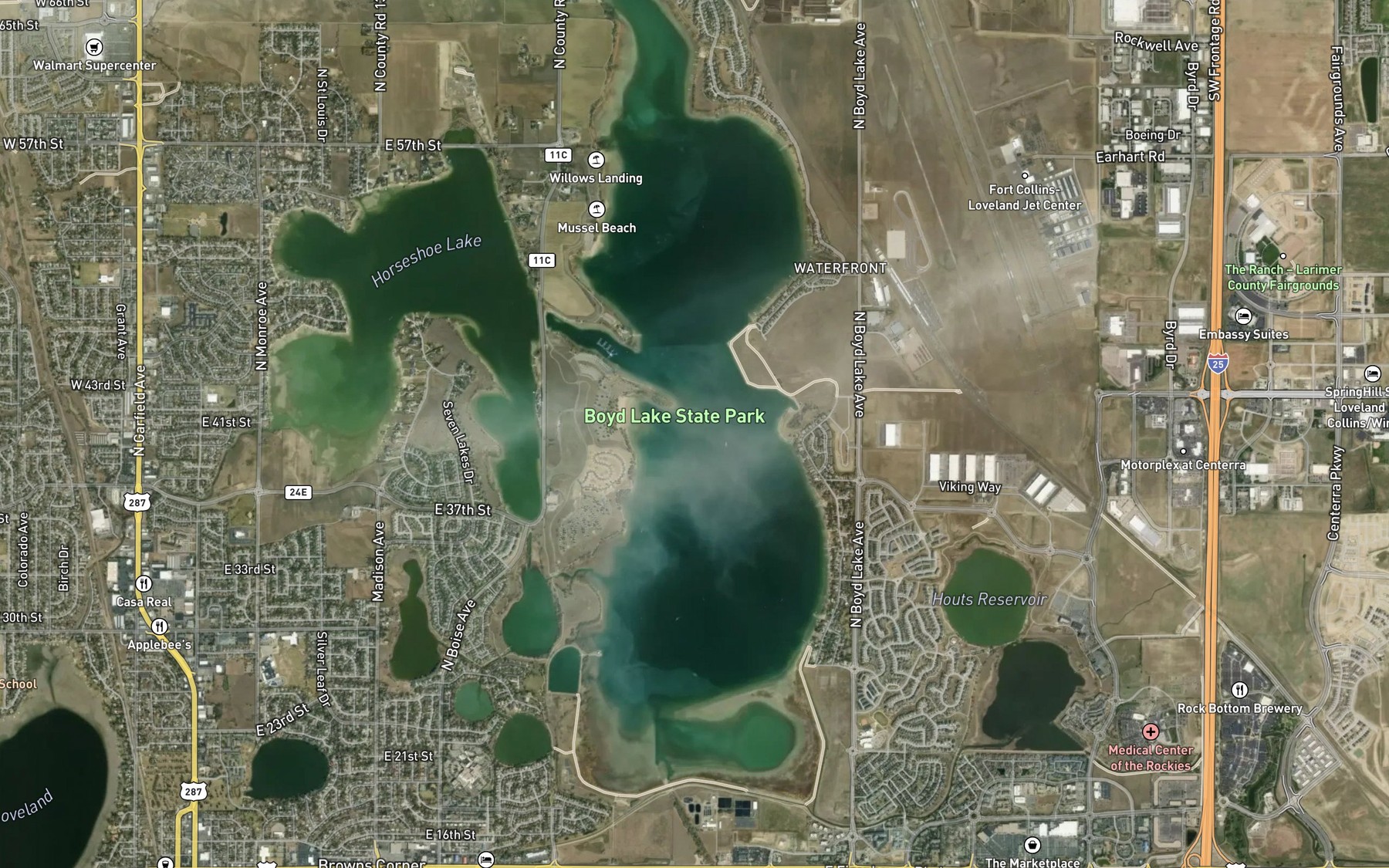 Satellite map of the Boyd Lake