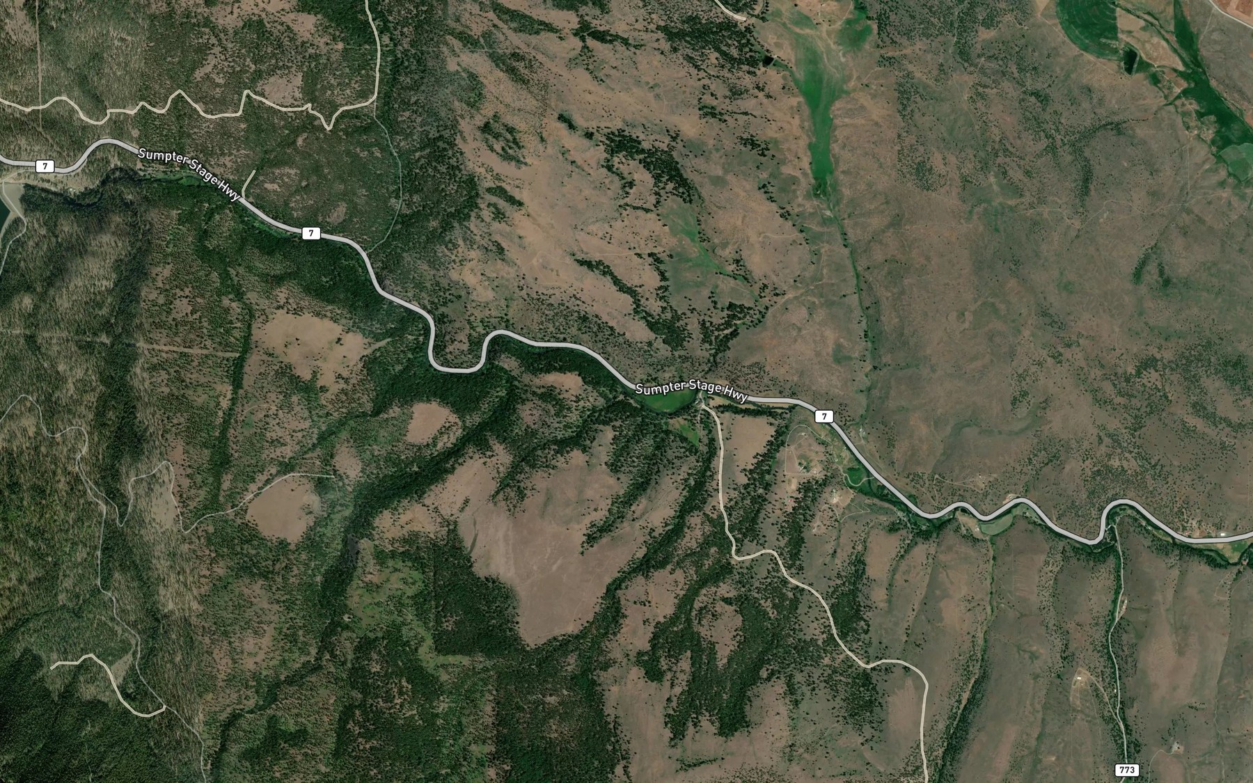 Satellite map of the Sheep Creek