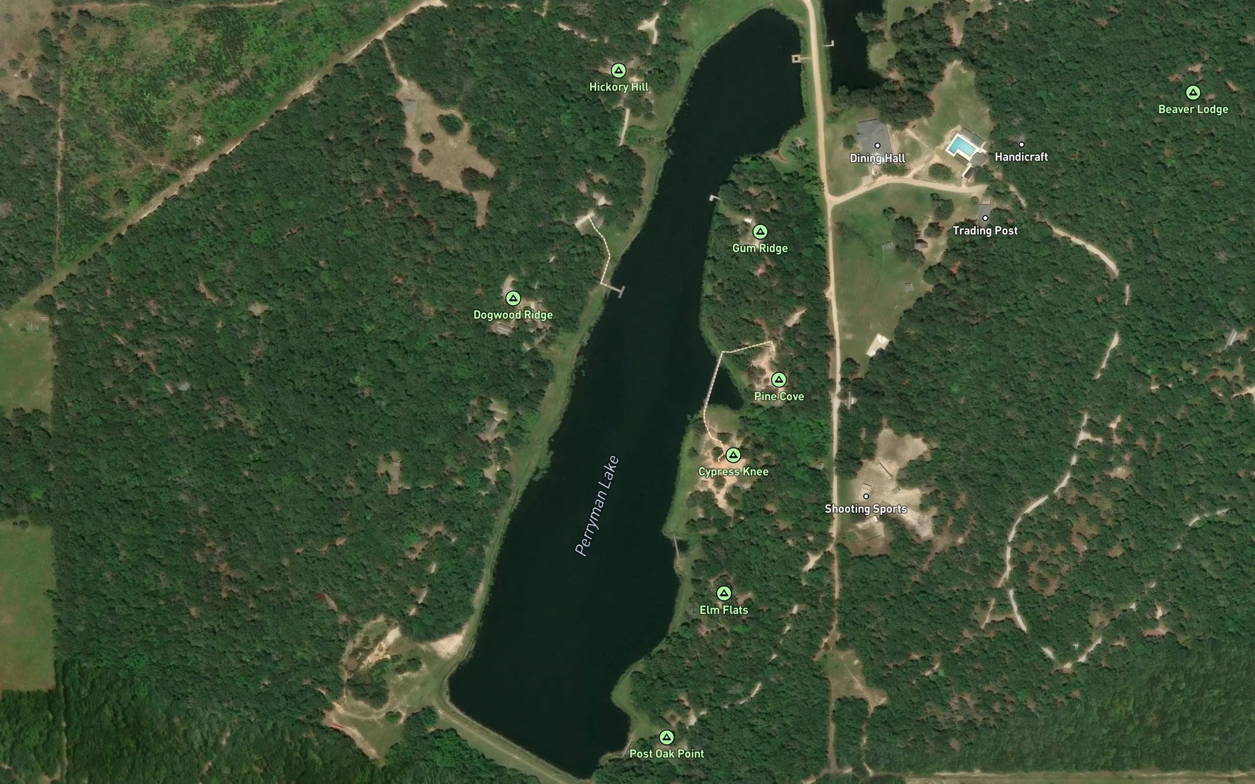 Satellite map of the Perryman Lake