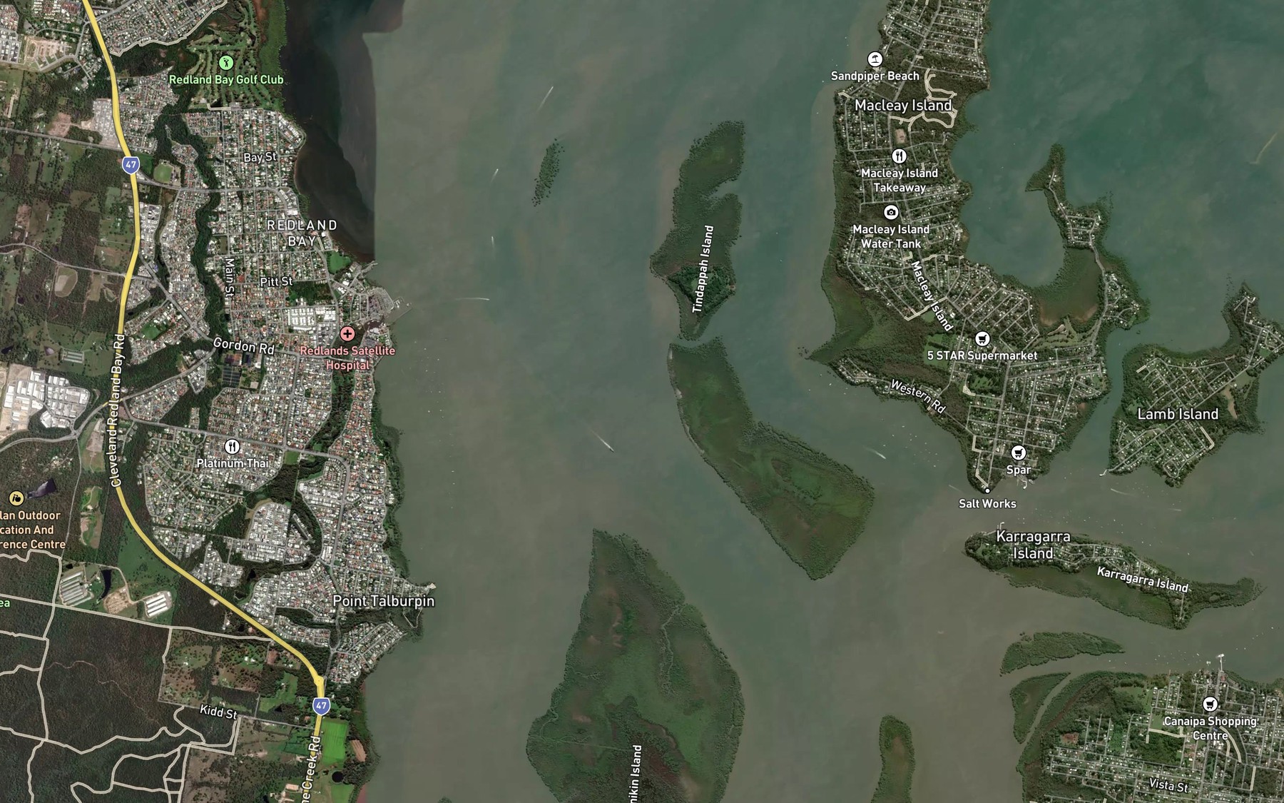 Satellite map of the Moreton