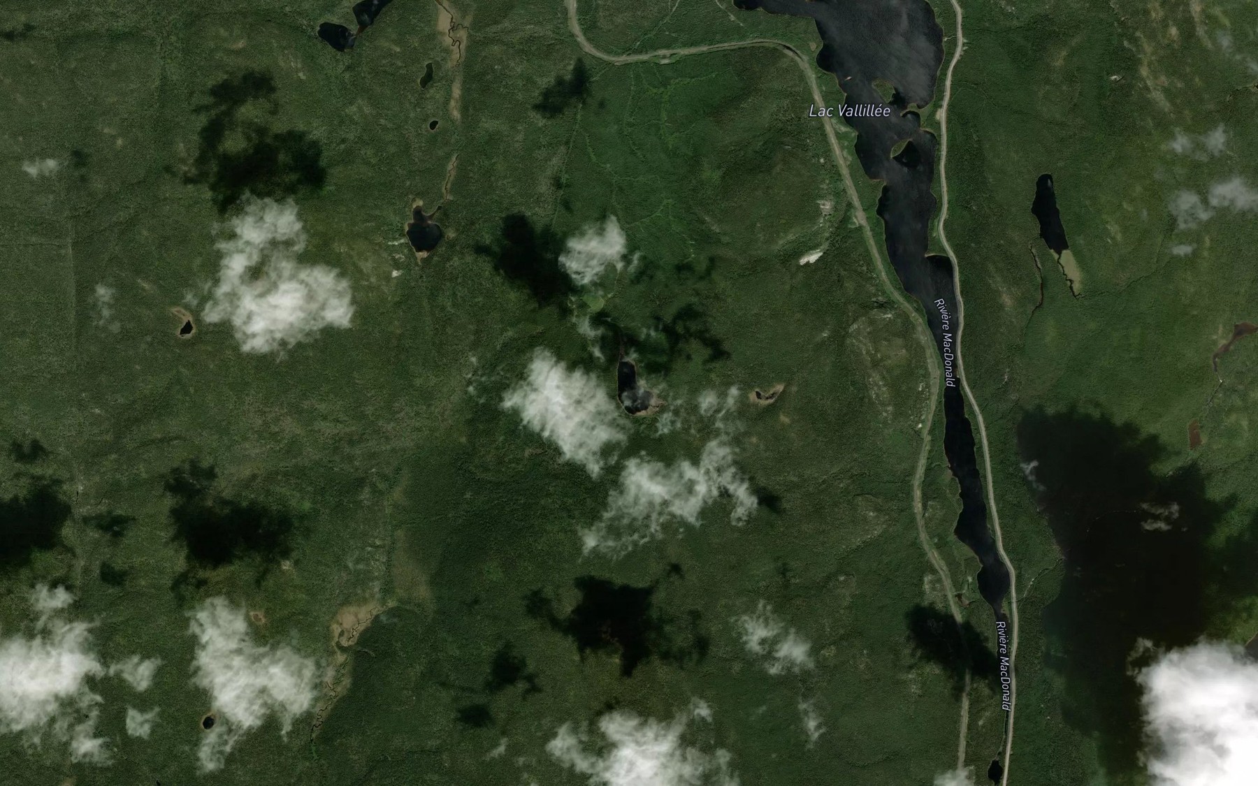 Satellite map of the Lac Coulaud