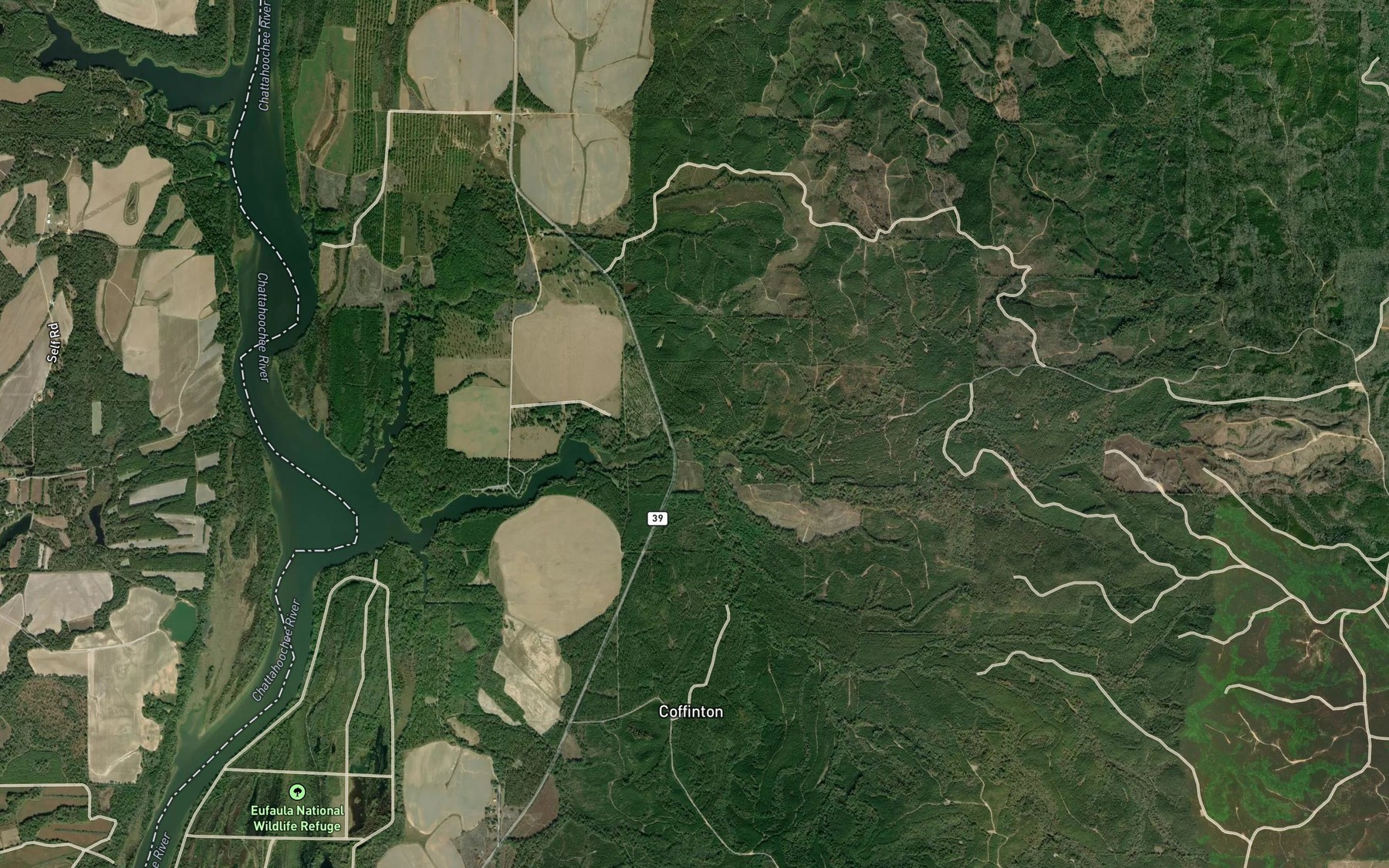 Satellite map of the Mathias Branch