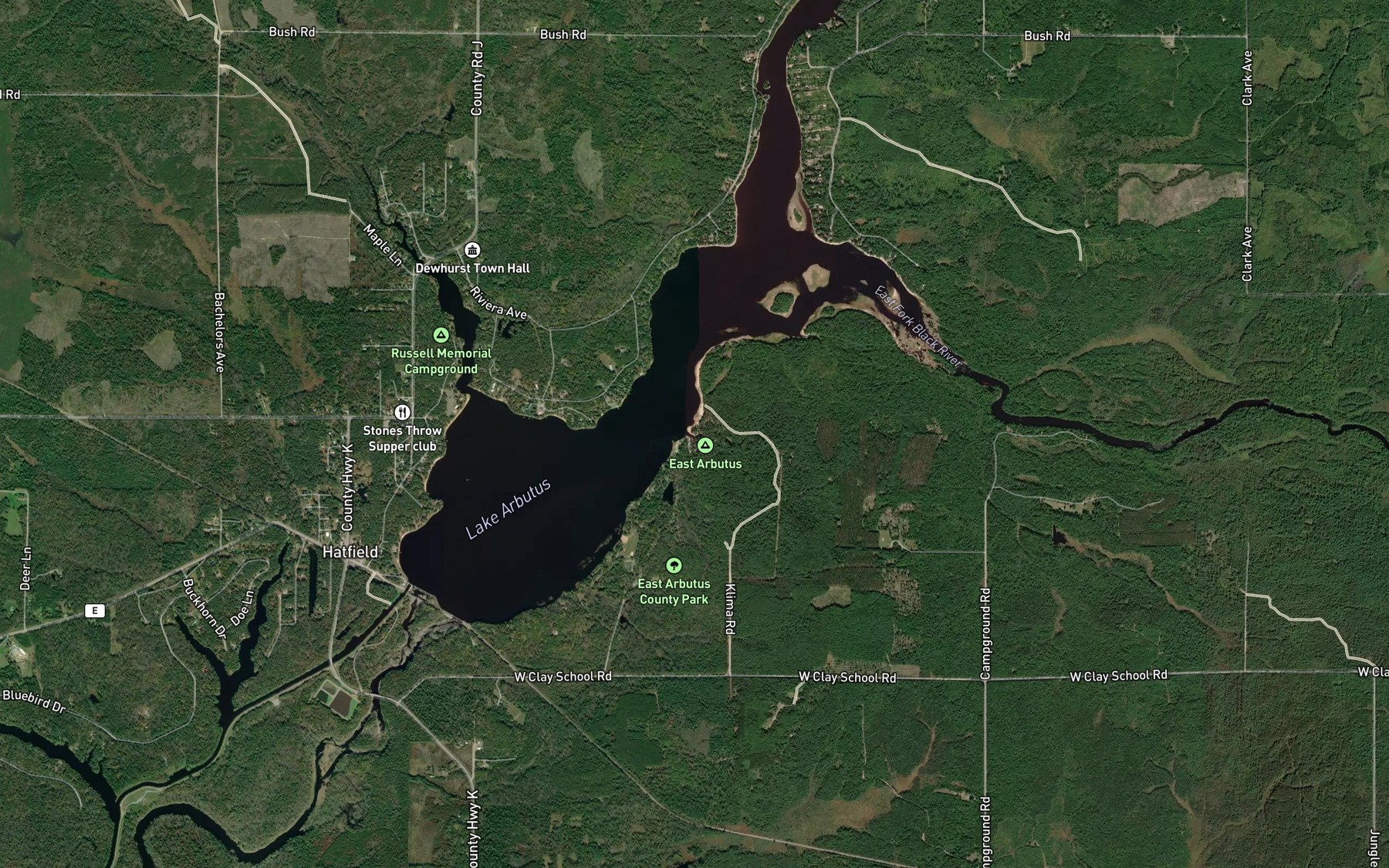 Satellite map of the Klimas Bay