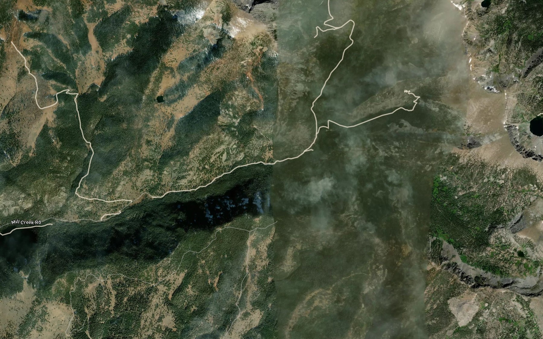 Satellite map of the South Fork Mill Creek