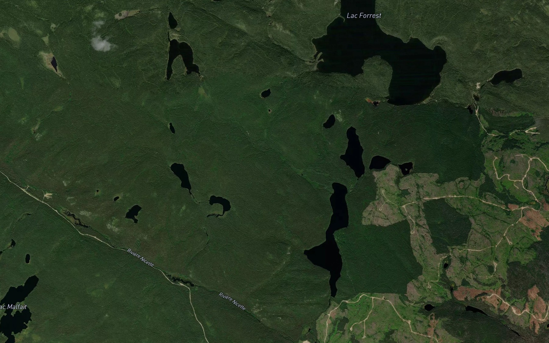 Satellite map of the Lac du Cabochon