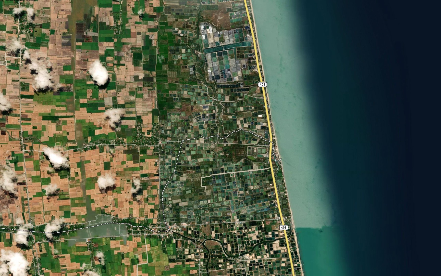 Satellite map of the Khlong Pak Rawa