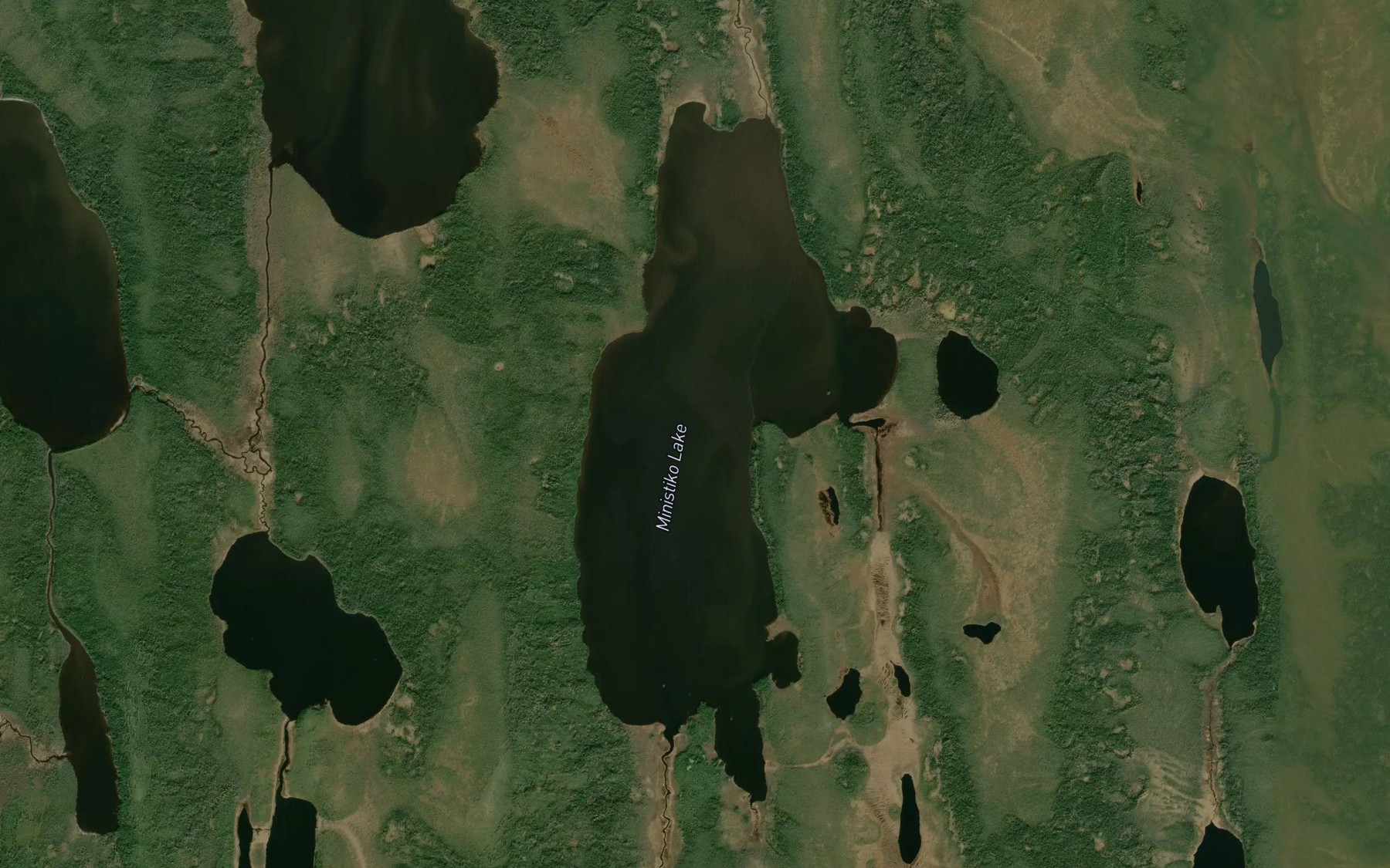 Satellite map of the Ministiko Lake
