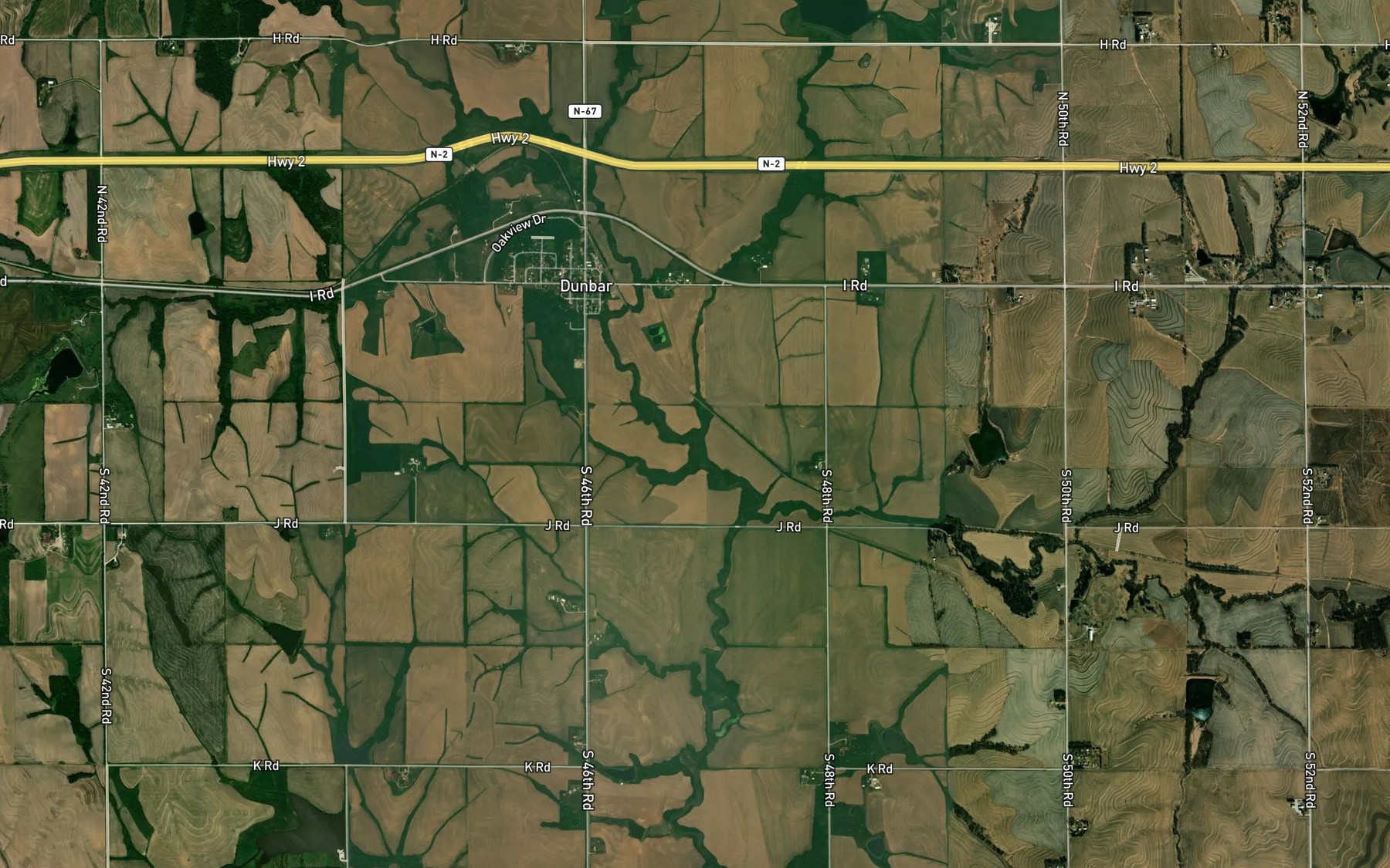 Satellite map of the Wilson Creek