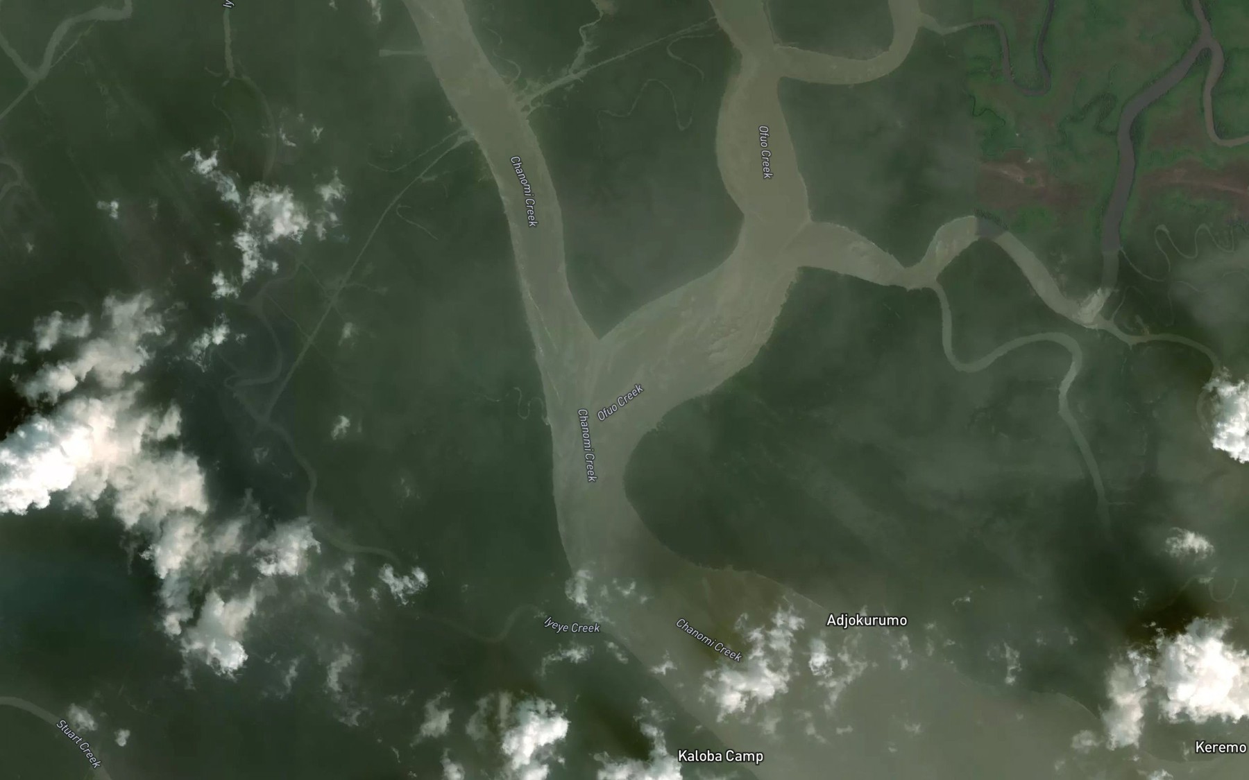 Satellite map of the Ofuo Creek