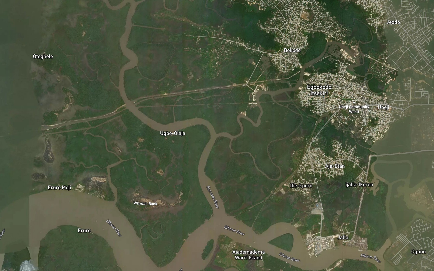Satellite map of the Ifie Creek