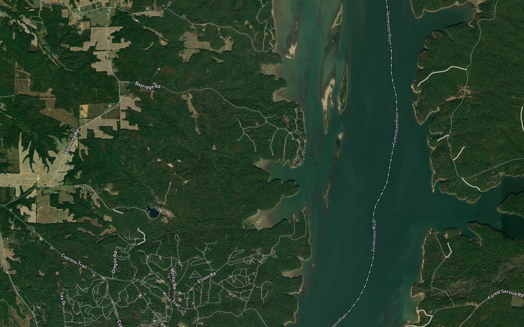 Satellite map of the Yellow Spring Branch