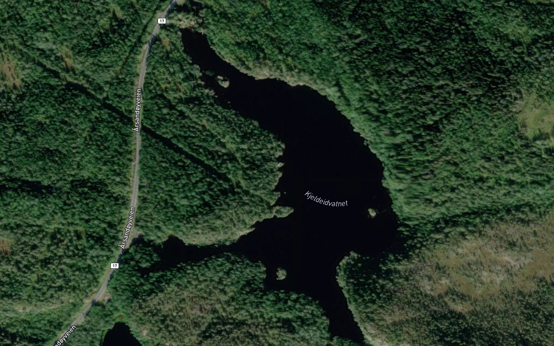 Satellite map of the Kjeldeidvatnet