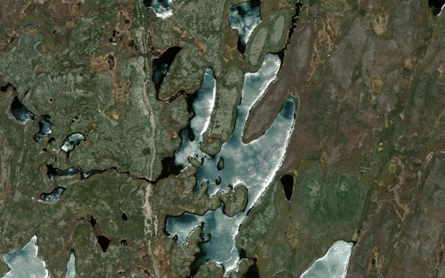 Satellite map of the George Stewart Lake