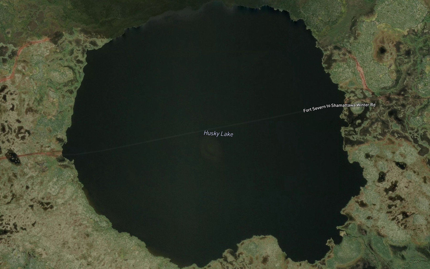 Satellite map of the Husky Lake