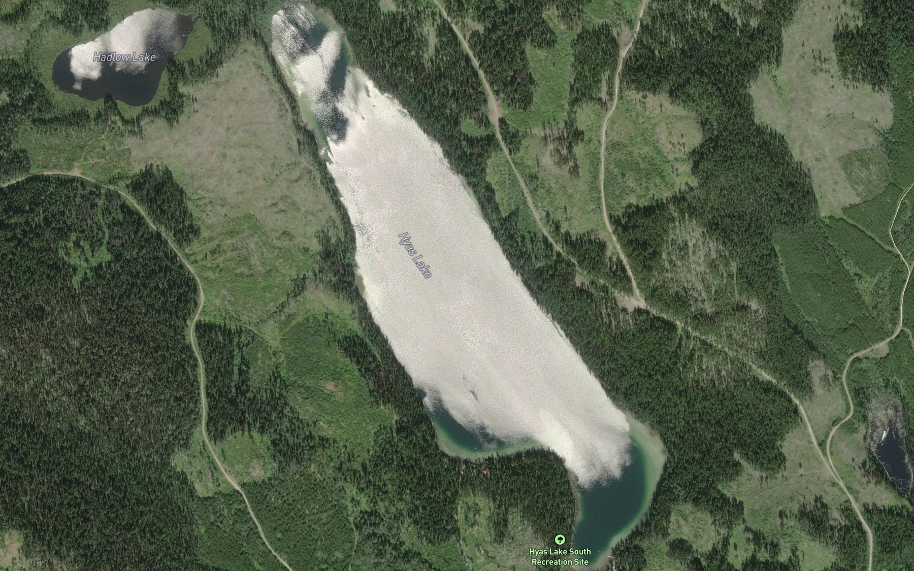 Satellite map of the Hyas Lake
