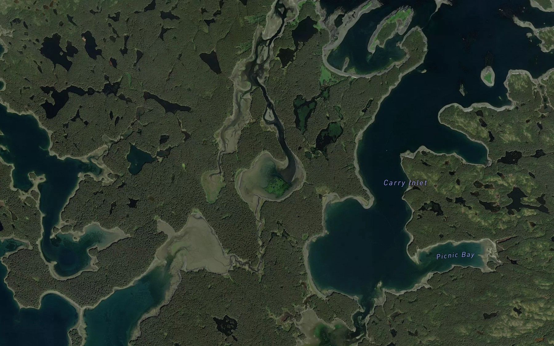 Satellite map of the Skiff Passage