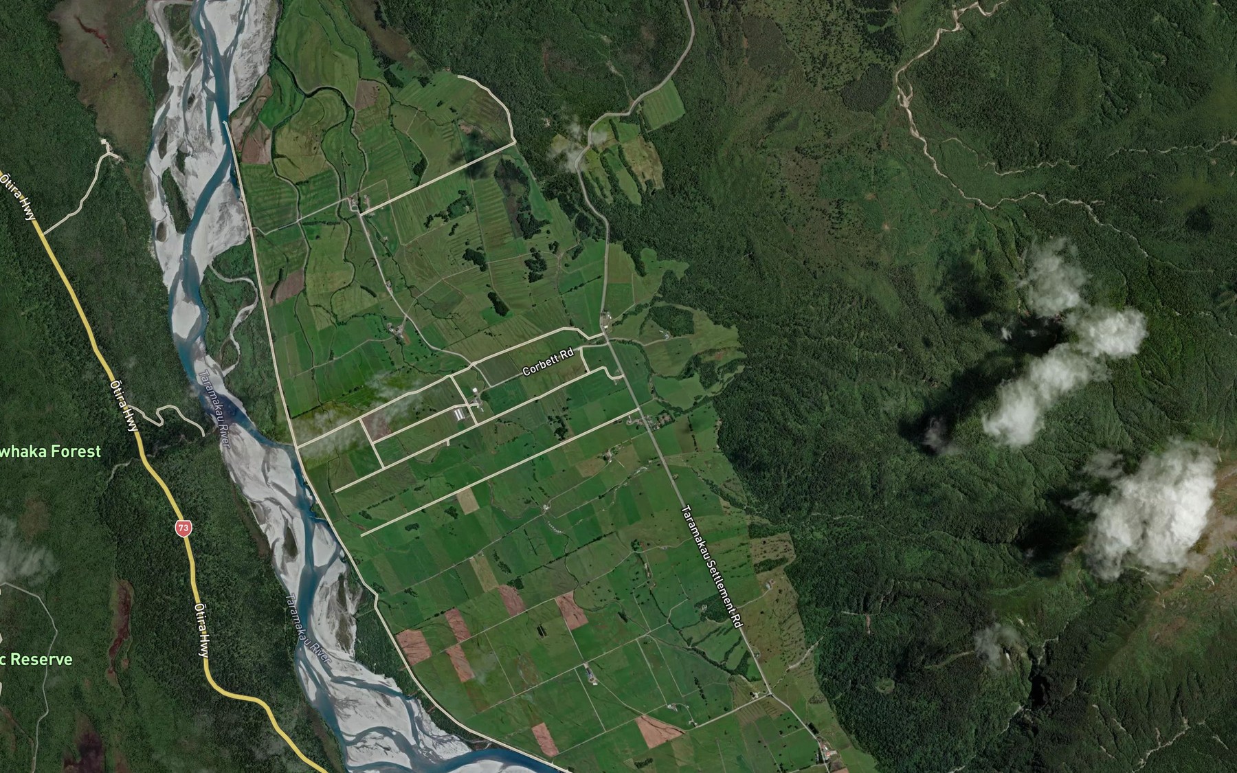 Satellite map of the Clear Creek