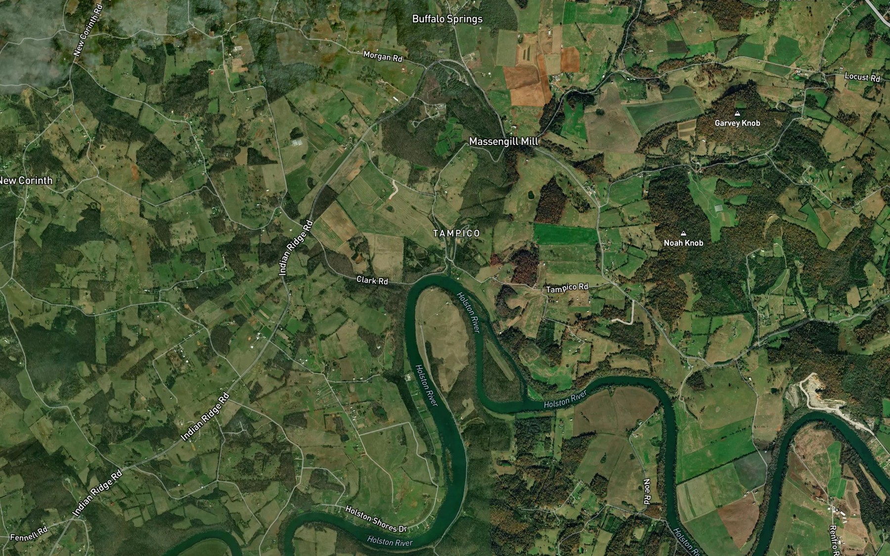 Satellite map of the Buffalo Creek