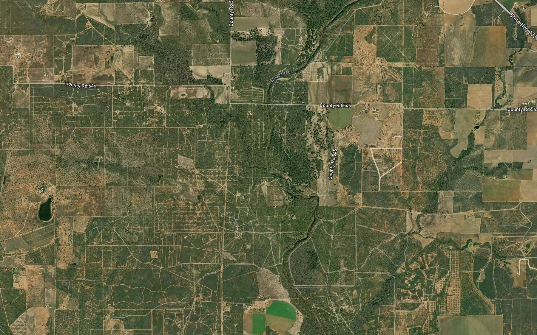Satellite map of the Live Oak Creek