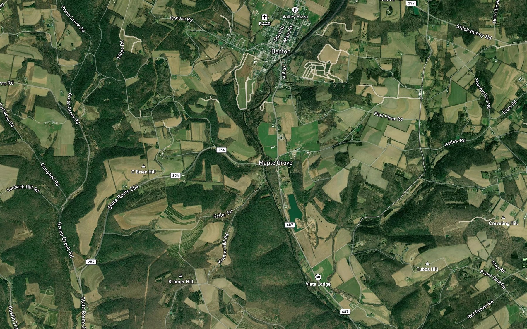 Satellite map of the Culley Run