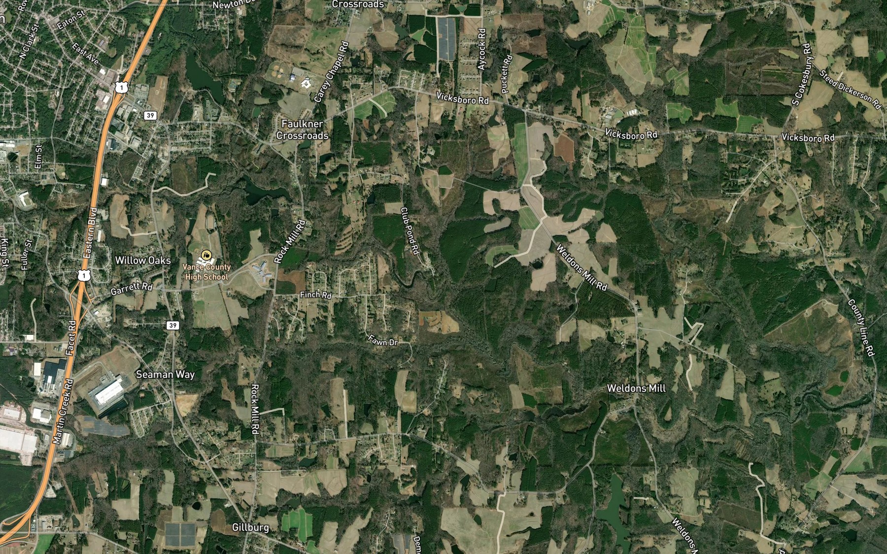 Satellite map of the Pounder Branch