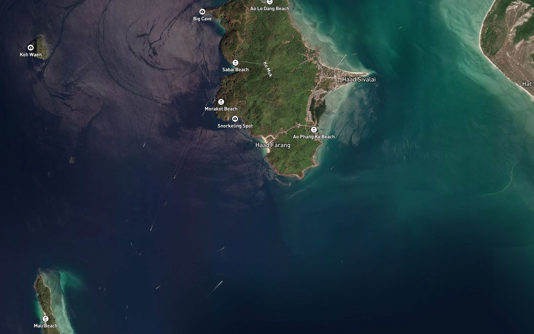 Satellite map of the Ao Bo Ka