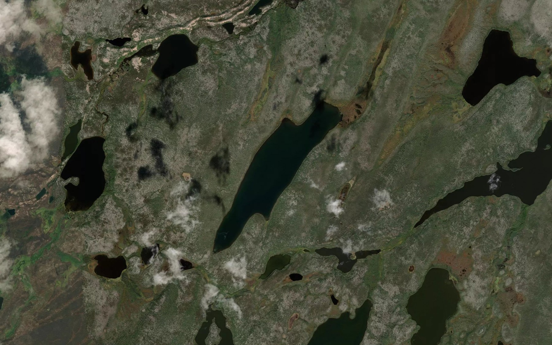 Satellite map of the Alfred Smith Lake