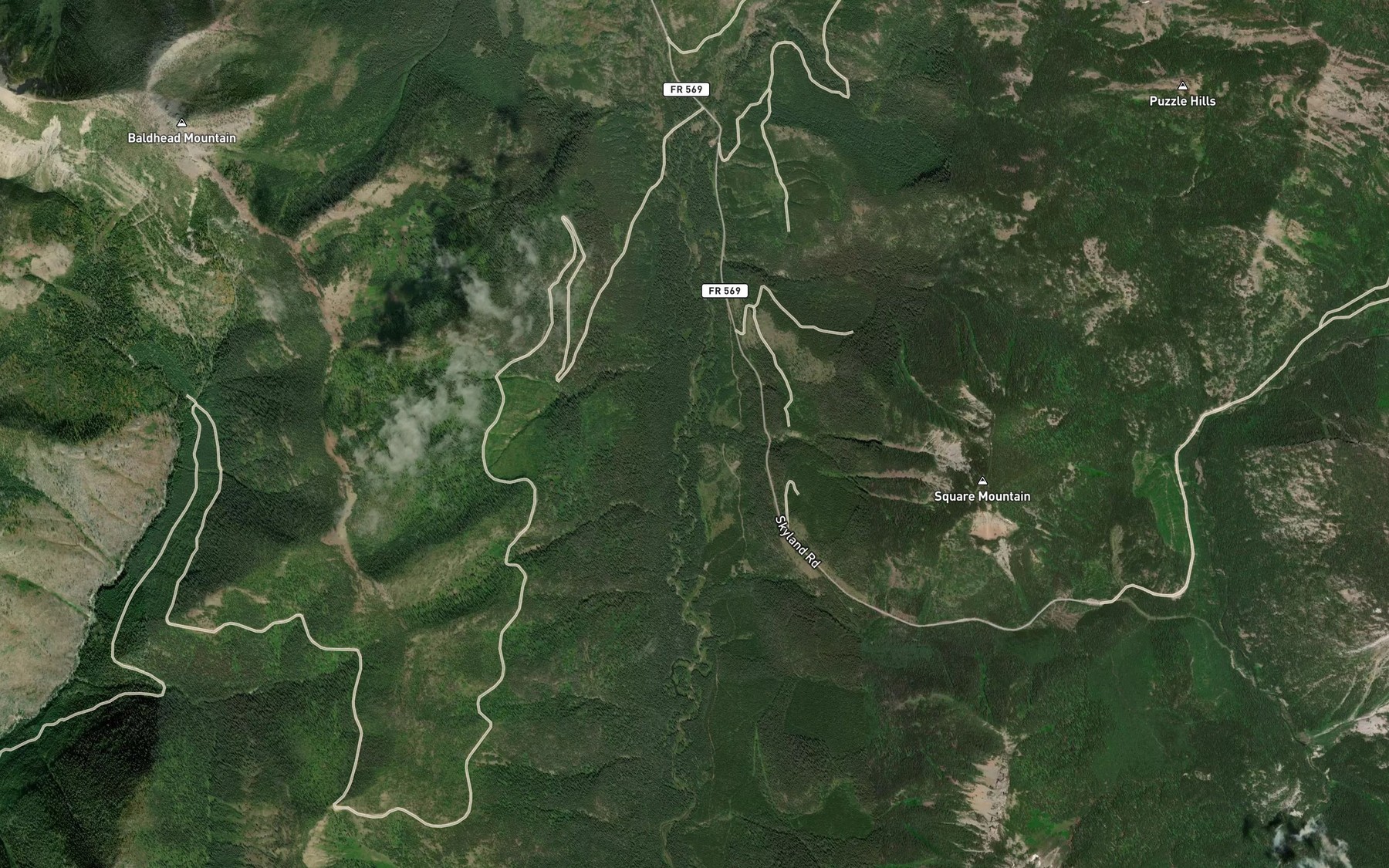 Satellite map of the Sign Creek