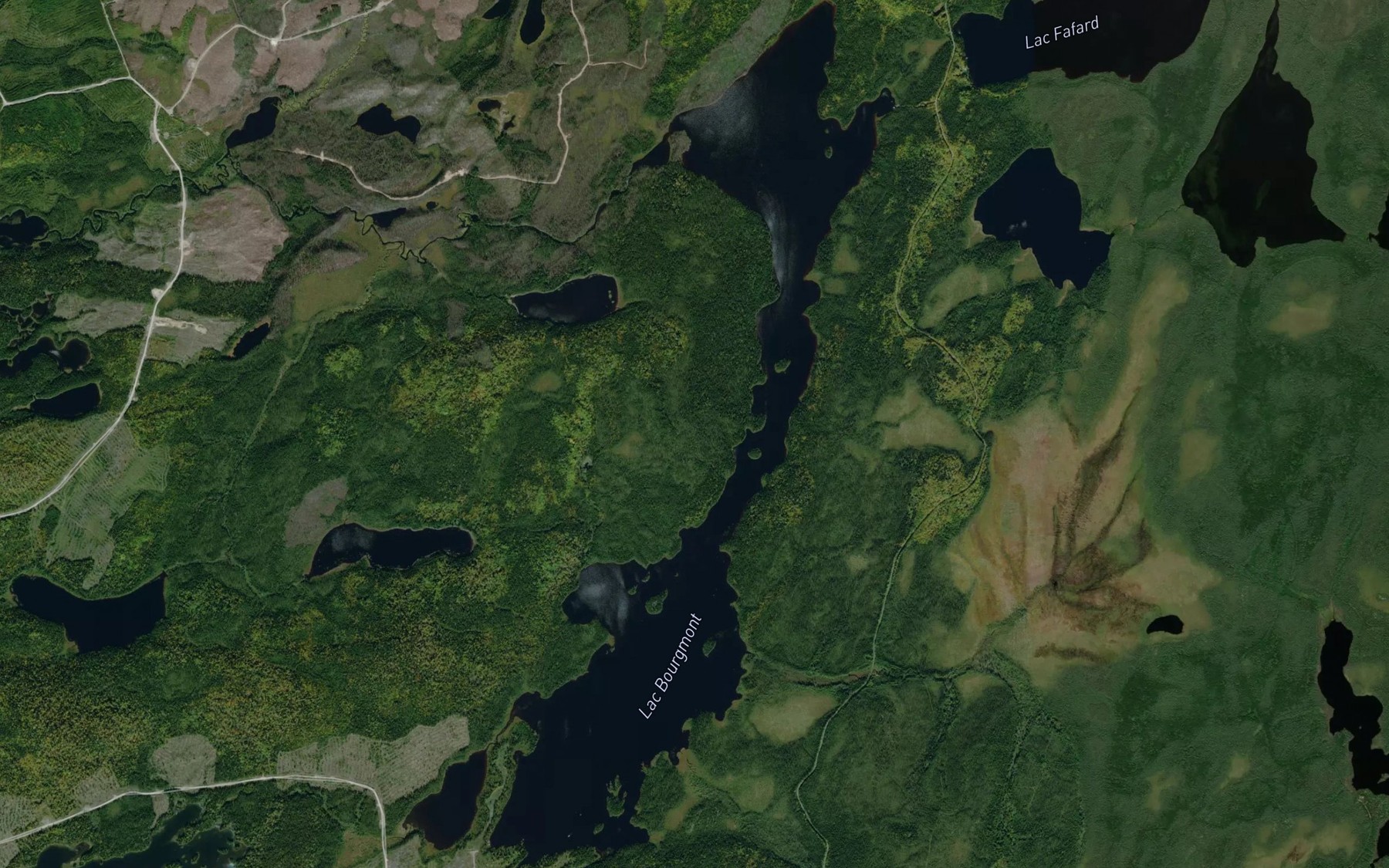 Satellite map of the Lac Bourgmont